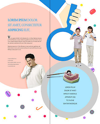 PSD 템플릿 표지디자인 북디자인 출판디자인 여자 남자 내지 어린이 리플렛 40대 2단접지 북커버 의학 돋보기 치과 사탕 팜플렛 성인 세명 한국인 양치 칫솔 일본인 치아모형 마카롱 충치 치경 치통 이미지템플릿 외국인 중년 디저트 병원 사람 동양인 위생용품 청결 치아 질병 파일형식