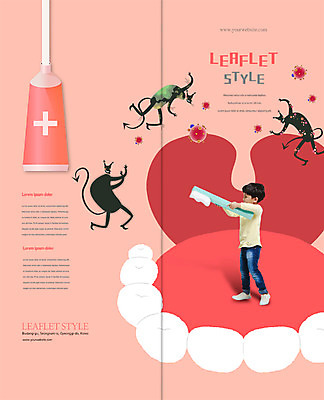 PSD 템플릿 표지디자인 북디자인 출판디자인 표지 남자 어린이 리플렛 2단접지 북커버 의학 치과 한명 팜플렛 한국인 양치 치아 칫솔 치약 박테리아 충치 소년한명만 이미지템플릿 1 병원 사람 동양인 위생용품 청결 소화기관 질병 남자한명만 소년만 파일형식