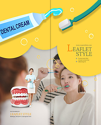 PSD 템플릿 표지디자인 북디자인 출판디자인 여자 표지 남자 리플렛 2단접지 북커버 의학 치과 팜플렛 20대 성인 세명 한국인 간호사 양치 칫솔 치약 치아모형 서류판 성인만 이미지템플릿 병원 사람 동양인 청년 위생용품 사무용품 청결 의료진 치아 파일형식