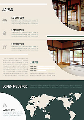 템플릿 편집 표지디자인 북디자인 출판디자인 내지 리플렛 여행 세계지도 북커버 3단접지 팜플렛 사람없음 일본 일본건축 다다미방 이미지템플릿 AI파일 아시아 지도 세계 동양건축 파일형식 벡터