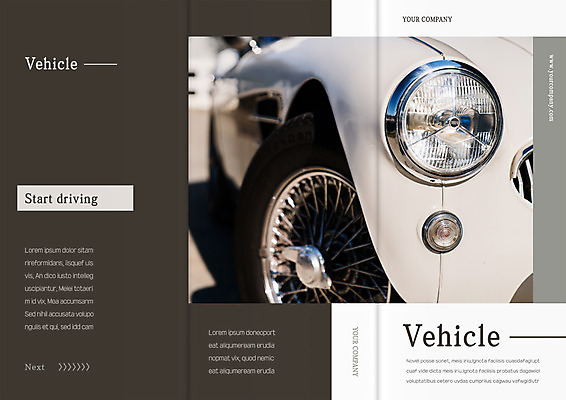 템플릿 편집 표지디자인 북디자인 출판디자인 표지 리플렛 북커버 3단접지 자동차 팜플렛 사람없음 전조등 클래식카 이미지템플릿 AI파일 육상교통 승용차 조명 파일형식 벡터