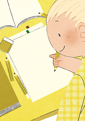 PSD 남자 종이 문화 일러스트 청소년 한명 상반신 책 연필 지우개 독후감 문화생활 국내일러스트 1 라이프스타일 학용품 사람 필기구 파일형식