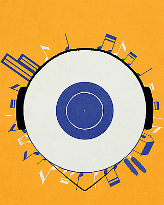 PSD 문화 음악 음표 일러스트 사람없음 건물 헤드폰 레코드 문화생활 국내일러스트 라이프스타일 건축물 기호 음향기기 문화예술 음반 파일형식