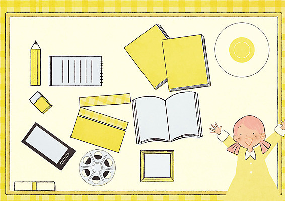 PSD 여자 종이 문화 음악 액자 일러스트 한명 상반신 성인 책 스마트폰 독서 연필 레코드 필름 영화 지우개 문화생활 국내일러스트 1 라이프스타일 문화예술 학용품 사람 핸드폰 스마트기기 필기구 음반 파일형식