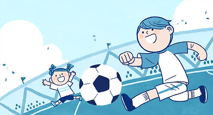 전신 PSD 여자 남자 어린이 일러스트 축구선수 두명 축구 경기장 장래희망 노력 국내일러스트 스포츠시설 운동선수 사람 구기 파일형식