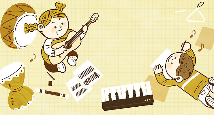 전신 PSD 여자 남자 어린이 악기 연주 일러스트 프레임 두명 기타 건반 피아노 악보 장래희망 노력 작곡가 프레임일러스트 국내일러스트 음악 현악기 사람 음악가 건반악기 파일형식