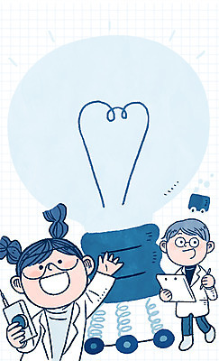 전신 PSD 여자 남자 어린이 일러스트 전구 프레임 상반신 두명 장래희망 노력 발명가 프레임일러스트 국내일러스트 직업 사람 파일형식