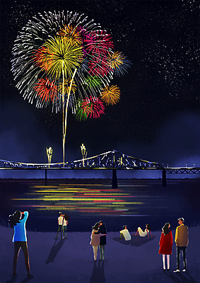 전신 PSD 커플 여자 남자 일러스트 불꽃놀이 풍경 여러명 성인 축제 가을 다리 야간 한강 지역축제 대한민국축제 국내일러스트 자연요소 계절 다수 관계 놀이 서울 사람 신체부위 랜드마크 파일형식