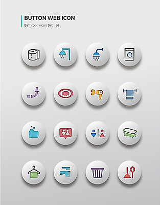 아이콘 버튼 욕조 사람없음 세트 수건 매트 쓰레기통 일회용 드라이어 청소도구 수도꼭지 화장실 파이프 비누 샤워기 세탁기 두루마리화장지 2D아이콘 AI파일 위생용품 가전제품 도구 미용용품 화장지 청소 파일형식 벡터