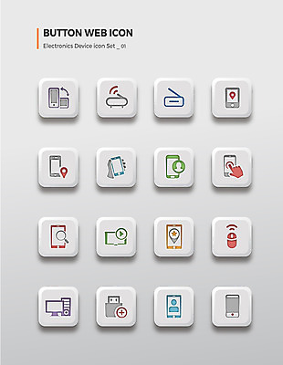 아이콘 버튼 사람없음 스마트폰 컴퓨터 세트 스피커 마우스 USB 위치 블루투스 2D아이콘 AI파일 음향기기 전자제품 핸드폰 스마트기기 컴퓨터용품 파일형식 벡터