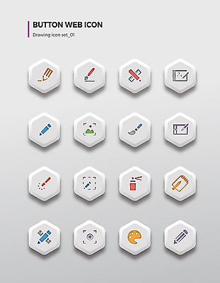 아이콘 버튼 자 사람없음 세트 태블릿 연필 펜 공책 팔레트 스프레이 펜촉 2D아이콘 AI파일 문구용품 학용품 전자제품 스마트기기 필기구 파일형식 벡터