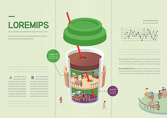 템플릿 표지디자인 북디자인 출판디자인 내지 커피 리플렛 북커버 3단접지 그래프 빨대 팜플렛 여러명 카페 테이크아웃컵 이미지템플릿 AI파일 음료 다수 사람 컵 상점 파일형식 벡터