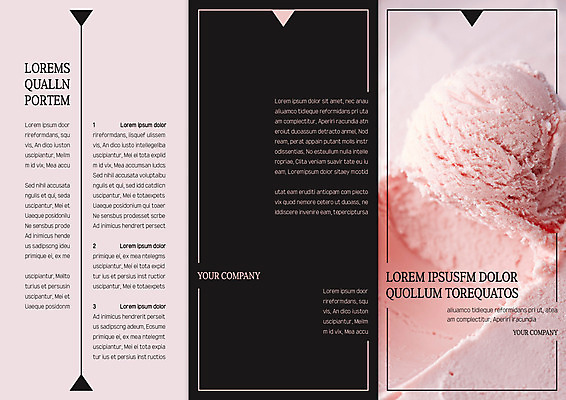 템플릿 표지디자인 북디자인 출판디자인 표지 리플렛 북커버 3단접지 아이스크림 팜플렛 사람없음 이미지템플릿 AI파일 디저트 파일형식 벡터