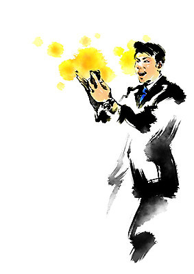 PSD 남자 일러스트 캘리그라피 한명 상반신 성인 스마트폰 비즈니스맨 국내일러스트 1 비즈니스 사람 핸드폰 스마트기기 직장인 파일형식