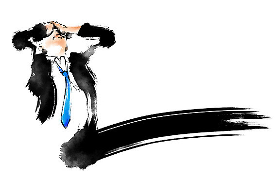 PSD 남자 일러스트 캘리그라피 붓터치 스트레스 한명 상반신 성인 비즈니스맨 고민 국내일러스트 1 감정 비즈니스 사람 직장인 파일형식