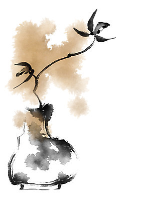 PSD 꽃 일러스트 캘리그라피 사람없음 꽃병 두송이 국내일러스트 식물 2 파일형식