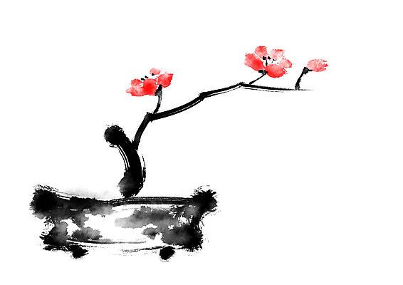 PSD 꽃 화분 일러스트 캘리그라피 사람없음 빨간색 나뭇가지 국내일러스트 나무 식물 컬러 파일형식