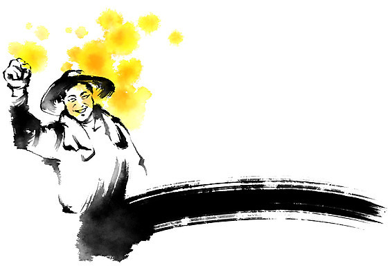 PSD 남자 일러스트 캘리그라피 붓터치 한명 웃음 상반신 성인 수건 파이팅 농부 밀짚모자 국내일러스트 직업 모자_잡화 1 모션 표정 사람 위생용품 파일형식