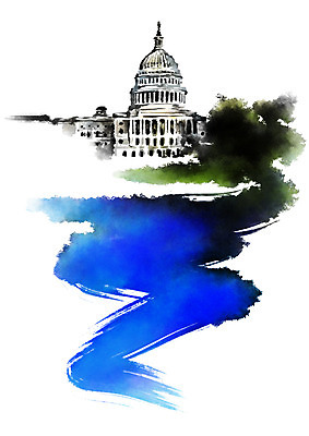 PSD 건축물 여행 일러스트 캘리그라피 붓터치 사람없음 미국 국회의사당 국회 랜드마크 국내일러스트 건축 북아메리카 파일형식