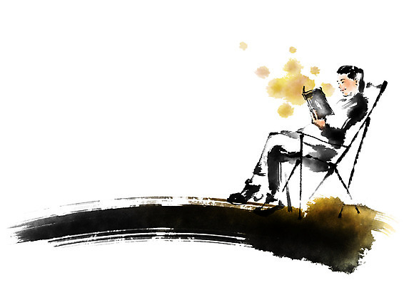 전신 PSD 남자 여행 의자 일러스트 캘리그라피 붓터치 휴식 한명 앉기 성인 책 독서 국내일러스트 1 가구 컨셉 모션 사람 파일형식