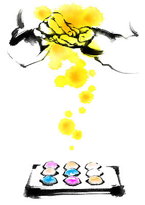 PSD 한국전통 접시 손 명절 일러스트 캘리그라피 한명 신체부위 양손 송편 번짐 송편빚기 국내일러스트 1 전통 식기 기념일 떡 한국 사람 추석 요리중 파일형식 효과