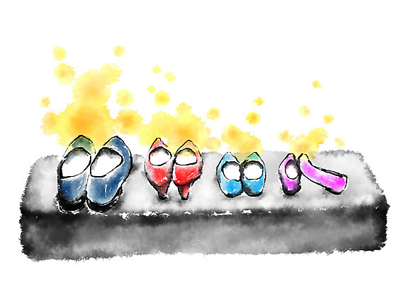 PSD 한국전통 잡화 신발 일러스트 캘리그라피 전통소품 사람없음 고무신 번짐 디딤돌 국내일러스트 전통 한국 돌_바위 오브젝트 파일형식 효과