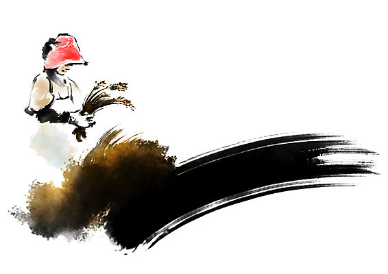 PSD 모자 여자 일러스트 캘리그라피 붓터치 한명 상반신 성인 농사 수확 벼 농부 벼농사 벼베기 국내일러스트 직업 1 잡화 농업 곡류 사람 파일형식