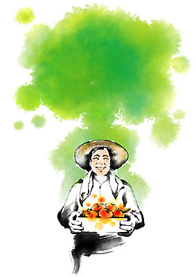 PSD 남자 과일 일러스트 캘리그라피 한명 웃음 들기 성인 수건 수확 농부 밀짚모자 국내일러스트 직업 모자_잡화 1 농업 모션 표정 사람 위생용품 파일형식