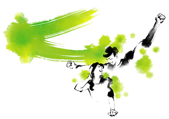 PSD 커플 여자 남자 일러스트 캘리그라피 붓터치 웃음 상반신 성인 두명 국내일러스트 관계 표정 사람 파일형식