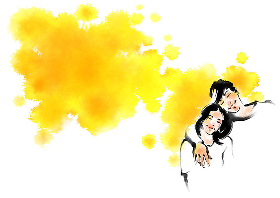 PSD 커플 여자 남자 일러스트 캘리그라피 어깨동무 상반신 성인 두명 국내일러스트 포즈 관계 사람 파일형식