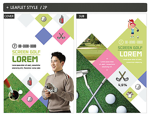 여자 남자 ZIP 포스터 40대 중년 골프 골프공 팜플렛 두명 골프채 한국인 전단템플릿 전단 인디자인 INDD 이미지템플릿 템플릿 공 골프용품 사람 동양인 성인 구기 홍보물 파일형식