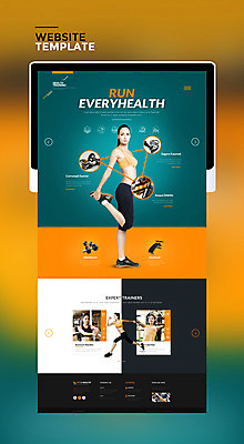 PSD 서양인 템플릿 여자 웹템플릿 사이트템플릿 건강 여러명 20대 성인 세트 태블릿 달리기 운동 홈페이지 주황색 홈페이지시안 헬스장 한국인 성인여자만 이미지템플릿 외국인 컬러 다수 모션 사람 동양인 청년 전자제품 스마트기기 헬스 여자만 성인만 파일형식