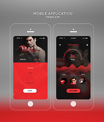PSD 서양인 템플릿 남자 웹템플릿 디자인시안 모바일 건강 여러명 성인 빨간색 30대 스마트폰 세트 운동 홈페이지 권투 어플리케이션 트레이너 모바일템플릿 성인남자만 모바일앱 이미지템플릿 외국인 컬러 다수 사람 장년 핸드폰 스마트기기 헬스 격투기 남자만 성인만 파일형식