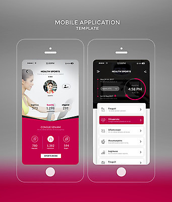 PSD 서양인 템플릿 여자 웹템플릿 디자인시안 모바일 건강 20대 성인 두명 스마트폰 세트 운동 홈페이지 한국인 어플리케이션 자주색 모바일템플릿 성인여자만 모바일앱 이미지템플릿 외국인 컬러 사람 동양인 청년 핸드폰 스마트기기 여자만 성인만 파일형식