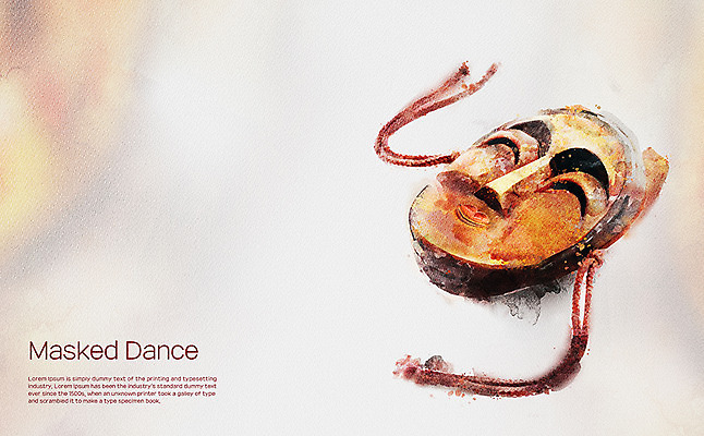 PSD 전통 기념일 일러스트 수채화 사람없음 번짐 안동하회탈 탈놀이 국내일러스트 이벤트 전통놀이 탈 파일형식 효과