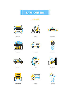 아이콘 여러명 세트 폭력 발자국 절도 탈옥 법 경찰차 방화 사이버범죄 신고 폴리스라인 2D아이콘 AI파일 다수 자국 자동차 사람 범죄 탈출 사회이슈 파일형식 벡터