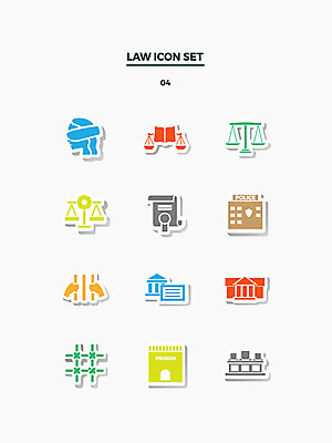 아이콘 저울 사람없음 세트 감옥 법 법원 정의 경찰서 법정 2D아이콘 AI파일 경찰 파일형식 벡터