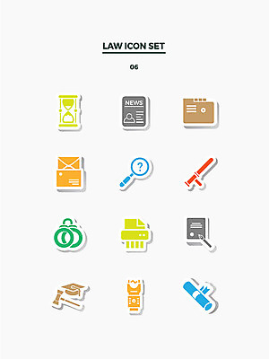 아이콘 돋보기 사람없음 세트 뉴스 수갑 모래시계 문서 법 의사봉 경광봉 파쇄기 2D아이콘 AI파일 모래 시계 기계 파일형식 벡터
