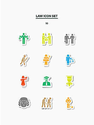 아이콘 저울 여러명 세트 경찰 범죄인 판사 법 변호사 죄수 2D아이콘 AI파일 직업 다수 사람 범죄 법률가 파일형식 벡터