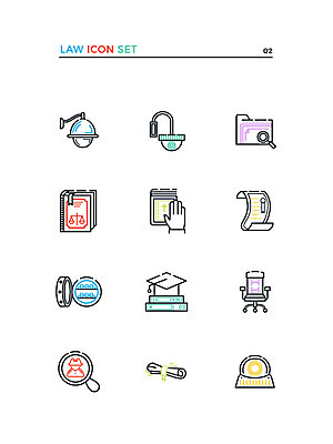 아이콘 의자 돋보기 사람없음 세트 문서 금고 법 감시카메라 법전 2D아이콘 AI파일 가구 책 카메라 파일형식 벡터