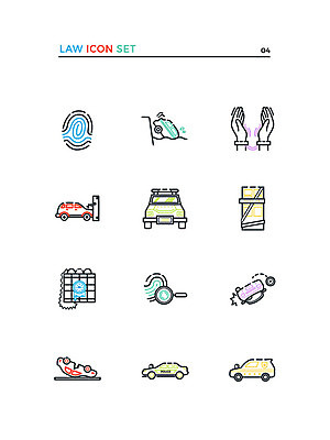 아이콘 사람없음 세트 폭탄 교통사고 사건 법 경찰차 사고현장 지문 체포 2D아이콘 AI파일 자동차 폭발물 파일형식 벡터