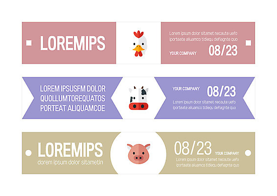 템플릿 배너템플릿 가로배너 사각프레임 사람없음 사각형 현수막 닭 돼지 젖소 배너세트 AI파일 도형 배너 포유류 조류 프레임 가로 세트 소 파일형식 벡터