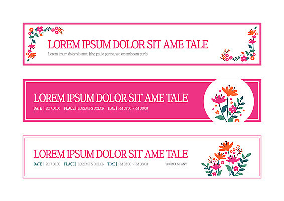 템플릿 배너템플릿 가로배너 꽃 사각프레임 사람없음 사각형 현수막 배너세트 AI파일 도형 식물 배너 프레임 가로 세트 파일형식 벡터