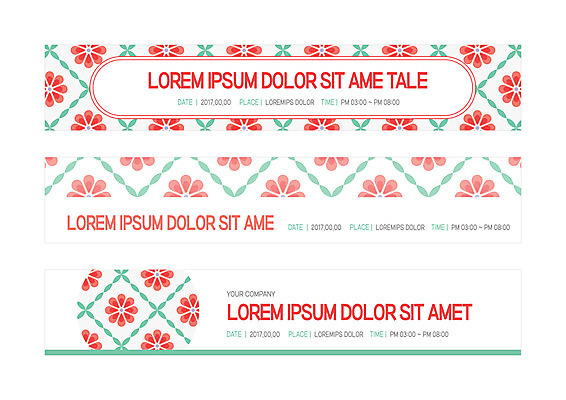 템플릿 배너템플릿 가로배너 꽃 패턴 사각프레임 사람없음 사각형 현수막 배너세트 AI파일 도형 식물 배너 무늬 프레임 가로 세트 파일형식 벡터