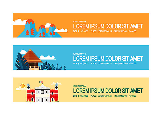 템플릿 배너템플릿 가로배너 사각프레임 사람없음 사각형 현수막 랜드마크 배너세트 AI파일 도형 배너 프레임 가로 세트 파일형식 벡터