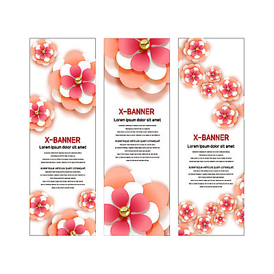 템플릿 배너템플릿 세로배너 꽃무늬 패턴 사람없음 현수막 페이퍼아트 입체 플라워패턴 배너세트 엑스배너 AI파일 배너 꽃 무늬 세로 세트 파일형식 벡터