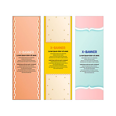 도형 템플릿 배너템플릿 세로배너 사람없음 현수막 배너세트 엑스배너 AI파일 레이스천 배너 세로 세트 직물 파일형식 벡터