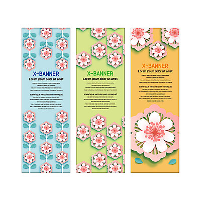 템플릿 배너템플릿 세로배너 꽃무늬 패턴 사람없음 벚꽃 현수막 플라워패턴 배너세트 엑스배너 AI파일 배너 꽃 무늬 세로 세트 파일형식 벡터