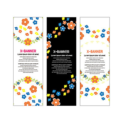 템플릿 배너템플릿 세로배너 꽃무늬 패턴 나뭇잎 사람없음 현수막 플라워패턴 배너세트 엑스배너 AI파일 배너 꽃 잎 무늬 세로 세트 파일형식 벡터