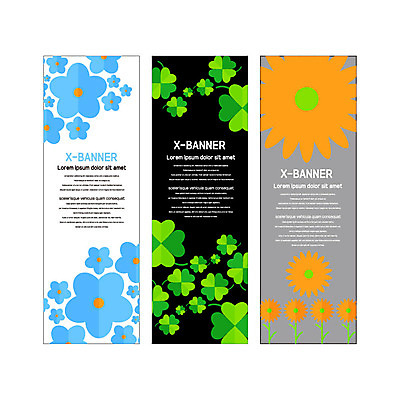 템플릿 배너템플릿 세로배너 꽃무늬 사람없음 현수막 네잎클로버 클로버 플라워패턴 배너세트 엑스배너 AI파일 식물 배너 꽃 무늬 패턴 세로 세트 파일형식 벡터